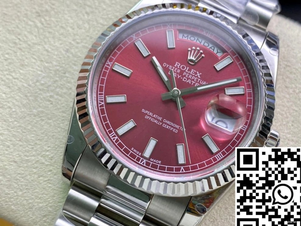 White Factory EW Date Day Rolex 18k Gold 118239 0313